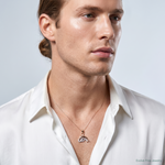 14K Two-Tone W/White Rhodium Dolphin and Wave Charm - Model Shot