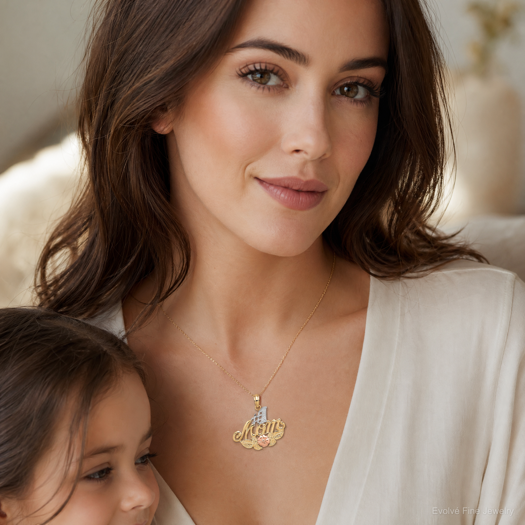 14k Two-tone w/White Rhodium 
