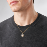 14K Two-tone w/White Rhodium Small Angel In Heart Charm - Model Shot