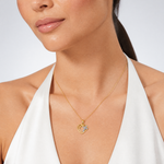 14K W/ Rhodium Cross In Heart Charm - Model Shot
