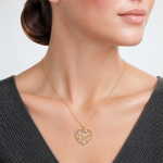 14k w/Rhodium LOVE w/Hearts Pendant - Model Shot