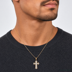 14K w/ Rhodium D/C Cross Charm - Model Shot