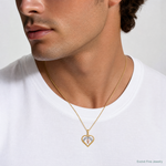 14k Two-tone White Rhodium BELIEVE in Heart w/ Breast Cancer Ribbon - Model Shot