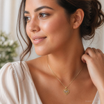 14k Two-Tone w/White Rhodium MOM Heart w/Flower Charm - Model Shot