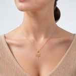 14k Polished R.N. Pendant - Model Shot