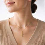 14k Angel Pendant - Model Shot