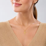 14k D/C Cross Pendant - Model Shot
