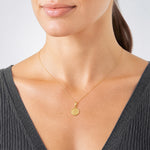 14k 10mm Engraved Angel Coin Charm - Model Shot
