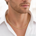 14k 3.7mm Lightweight Flat Cuban Chain - Model Shot