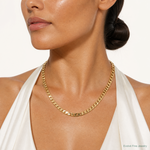 14k 4.7mm Lightweight Flat Cuban Chain - Model Shot