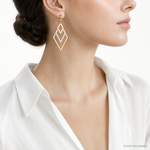 Leslie's 14K Tri-Color Dangle Hoop Earrings - Model Shot