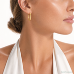 Leslie's 14k Polished D/C Hoop Earrings - Model Shot