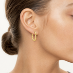 Leslie's 14K Polished Square Twisted Hoop Earrings - Model Shot