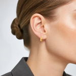 Leslie's 14K Polished and Diamond-cut Huggie Hoop Earrings - Model Shot