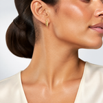 Leslie's 14K Polished and Diamond-cut Leaf Post Earrings - Model Shot