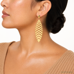 Leslie's 14k Polished D/C Post Dangle Leaf Earrings - Model Shot