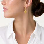 Leslie's 14k Polished D/C Shepherd Hook Dangle Earrings - Model Shot