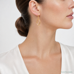 Leslie's 14k Polished Oval Shepherd Hook Dangle Earrings - Model Shot