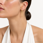 Leslie's 14K Polished and Diamond-cut Oval Dangle Post Earrings - Model Shot
