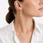 Leslie's 14K Polished Teardrop Dangle Leverback Earrings - Model Shot