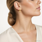 Leslie's 14K Polished Hollow Dangle post Earrings - Model Shot