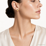 Leslie's 14K w/Black Enamel Polished Fancy Post Earrings - Model Shot