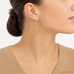Leslie's 14K Polished Fancy Circle Link Dangle Post Earrings - Model Shot