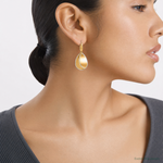 Leslie's 14K Two-tone Polished / Dia-cut Dangle Leverback Earrings - Model Shot