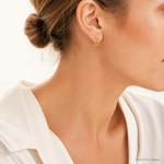 Leslie's 14K Polished Criss-cross J-Hoop Post Earrings - Model Shot