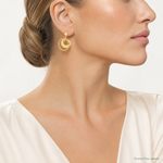 Leslie's 14K Polished Fancy Double Circle Post Dangle Earrings - Model Shot