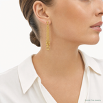 Leslie's 14K Polished Fancy 3-Strand Cable Link Post Dangle Earrings - Model Shot