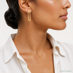 Leslie's 14K Polished Link Dangle Post Earrings - Model Shot