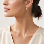 Leslie's 14K Polished Grooved Hinged Hoop Earrings - Model Shot