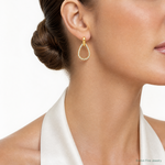 Leslie's 14K w/RH-plating Polished Teardrop Dangle Post Earrings - Model Shot