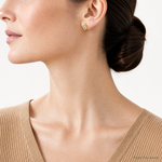 Leslie's 14K w/Rhodium Polished and Diamond-cut Post Earrings - Model Shot