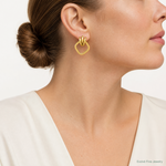 Leslie's 14K Polished Dangle Post Earrings - Model Shot