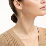 Leslie's 14K w/White Rhodium Textured and D/C Leverback Earrings - Model Shot