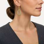 Leslie's 14K Tri-color Polished and D/C Leverback Earrings - Model Shot