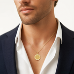 Leslie's 14k Polished and Satin Round St. Christopher Pendant - Model Shot