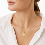 Leslie's 14k Polished and Satin Oval St. Christopher Pendant - Model Shot