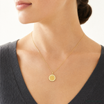 Leslie's 14k Polished and Satin Round St. Christopher Pendant - Model Shot