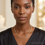 Leslie's 14K Two-tone Polished Textured Rope Necklace - Model Shot