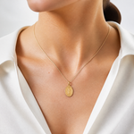 Leslie's 14k Polished and Matte Oval Miraculous Medal - Model Shot