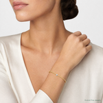 Leslie's 14K with Rhodium Polished with Diamond-cut Bead Stretch Bracelet - Model Shot