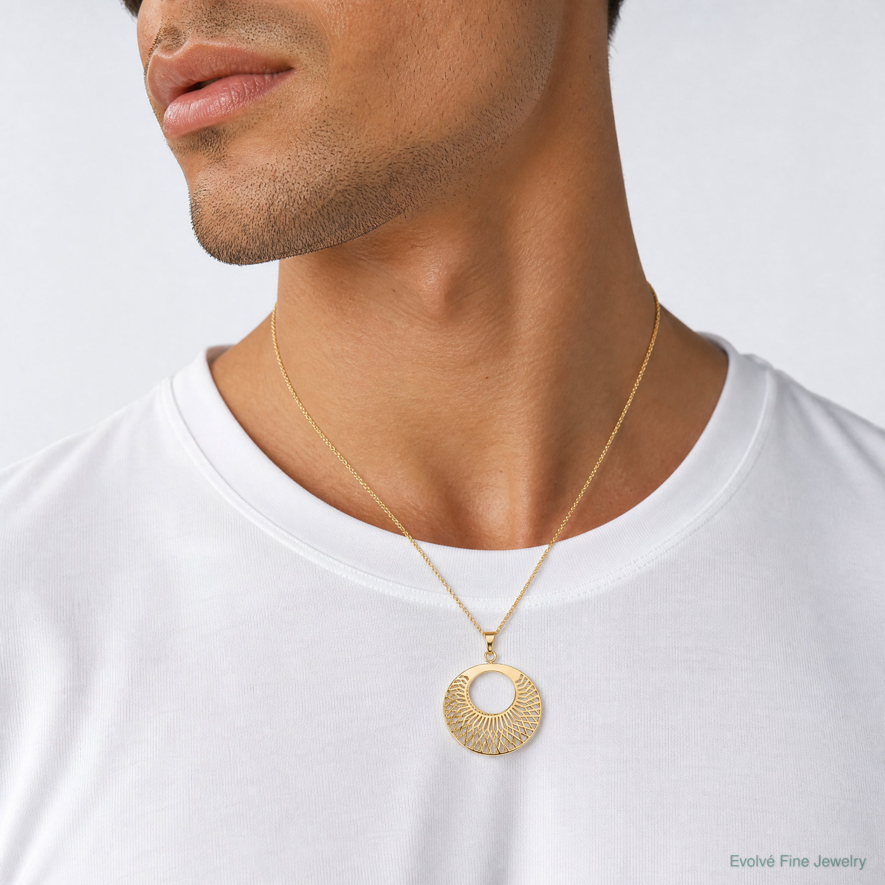 Leslie's 14K Polished Hollow Fancy Pendant - Model Shot