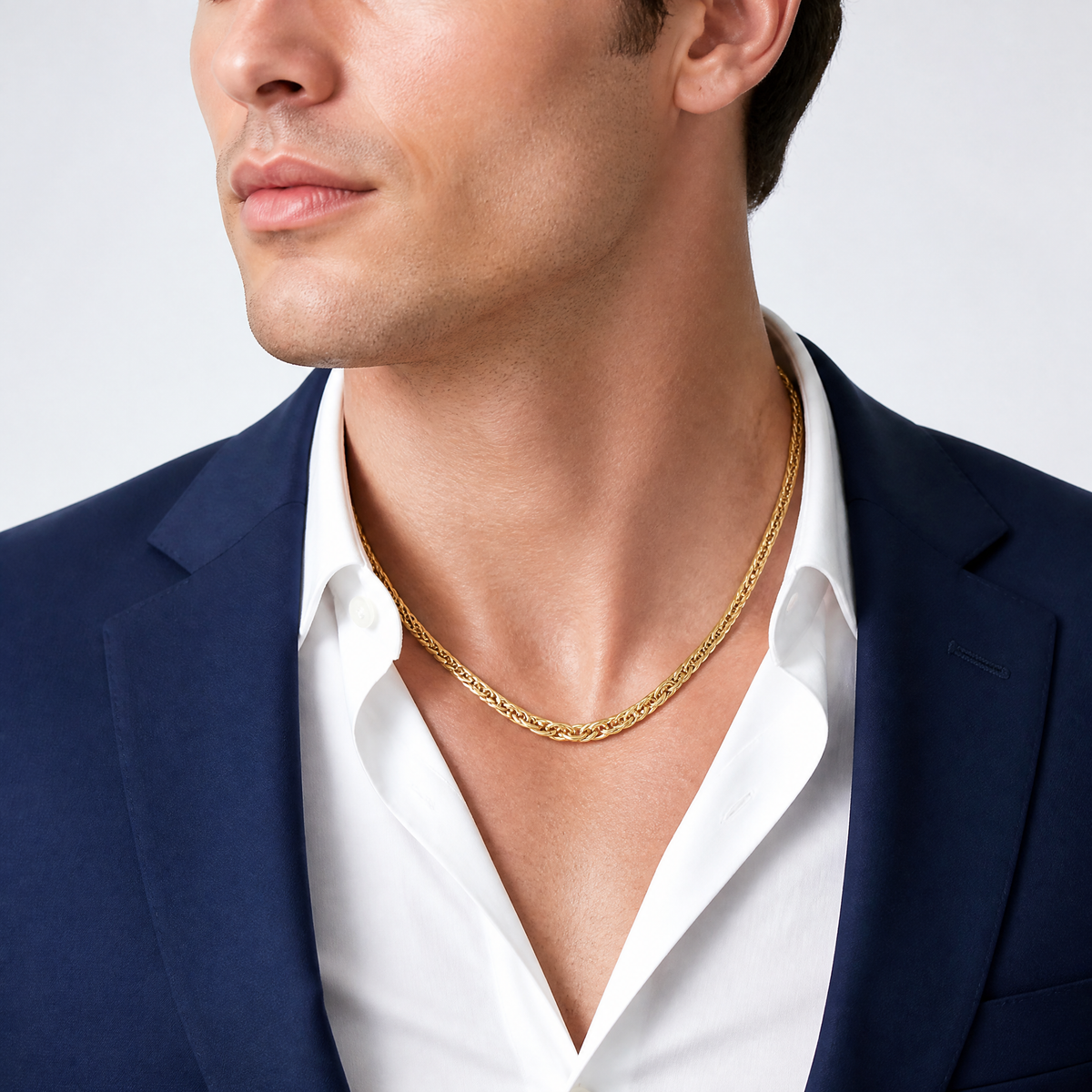 Leslie's 14K Polished Graduated Fancy Link Necklace - Model Shot