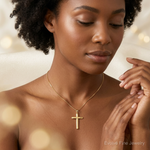 Leslie's 14K Polished Cross Pendant - Model Shot