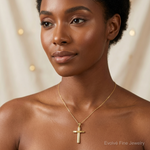 Leslie's 14K Polished Cross Pendant - Model Shot