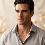 Leslie's 14K Two-tone Polished Cross Pendant - Model Shot