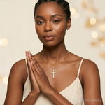 Leslie's 14K Two-tone Polished Cross Pendant - Model Shot